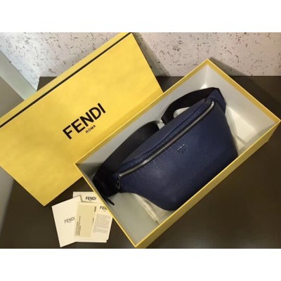 Fendi Belt Bag In Blue Romano Leather TDBS25649