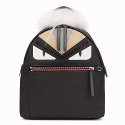 Fendi Black Bag Bugs Eyes Fox Fur Studs Backpack TDBS25579