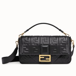 Fendi Black FF Motif Large Baguette Bag TDBS25619