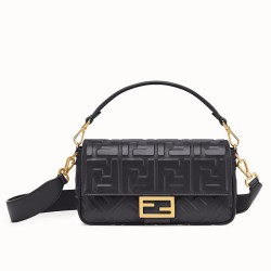 Fendi Black FF Motif Medium Baguette Bag TDBS25620