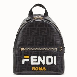 Fendi Black Glazed Fabric Mini Backpack TDBS25582