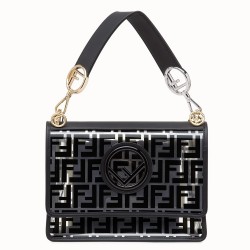 Fendi Black Kan I F Bag In Transparent PU TDBS25748