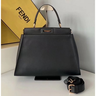 Fendi Black Peekaboo Medium Bag With Bag Bugs Eyes TDBS25797