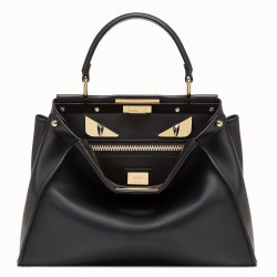 Fendi Black Peekaboo Medium Bag With Bag Bugs Eyes TDBS25797