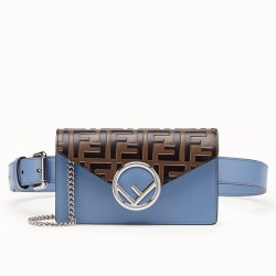 Fendi Blue Kan I F Belt Bag With FF Motif TDBS25653