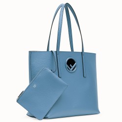 Fendi Blue Leather Logo Shopper Bag TDBS25865