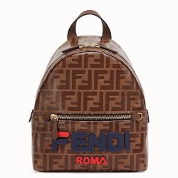 Fendi Brown Glazed Fabric Mini Backpack TDBS25591