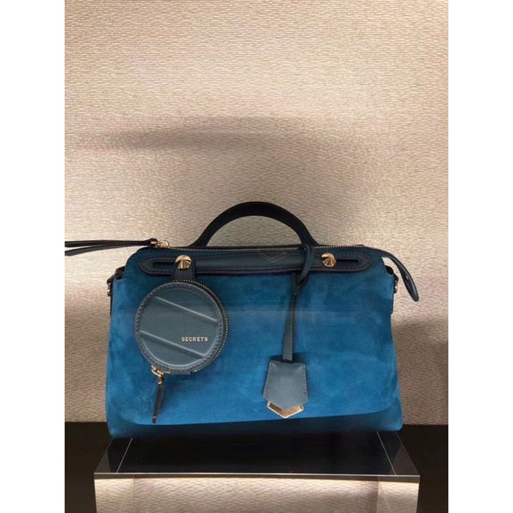 Fendi By The Way Medium Bag In Blue Suede TDBS25660