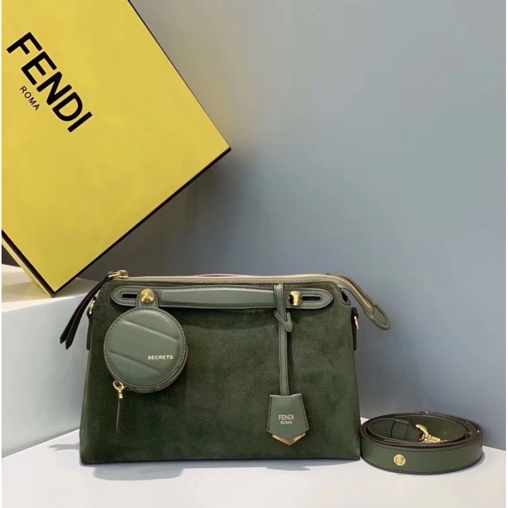 Fendi By The Way Medium Bag In Green Suede TDBS25665