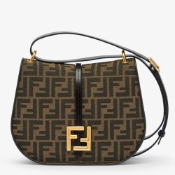 Fendi C'mon Medium Bag in FF Jacquard Fabric and Leather TDBS25672