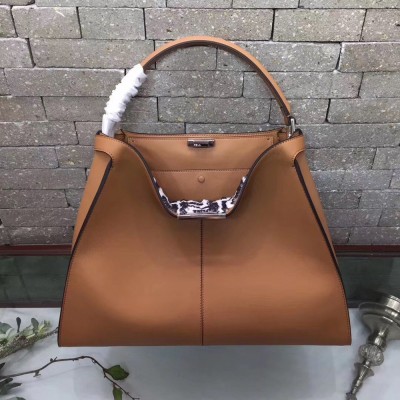 Fendi Camel Peekaboo X Lite Large Bag TDBS25804