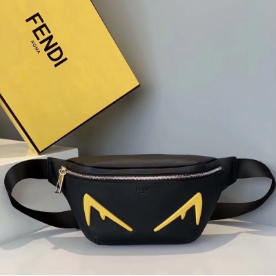 Fendi Diabolic Eyes Belt Bag In Black Calfskin TDBS25654