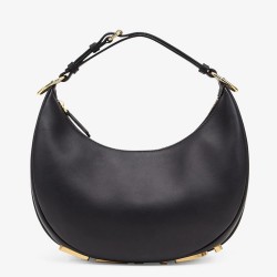 Fendi Fendigraphy Small Hobo Bag In Black Leather TDBS25718