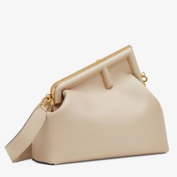 Fendi First Medium Bag In Beige Nappa Leather TDBS25679