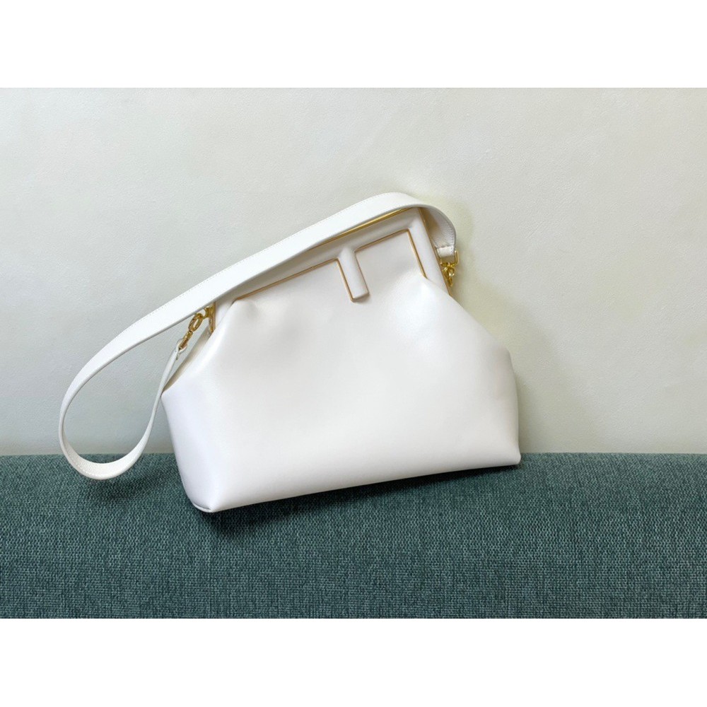 Fendi First Medium Bag In White Nappa Leather TDBS25681