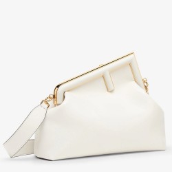 Fendi First Medium Bag In White Nappa Leather TDBS25681