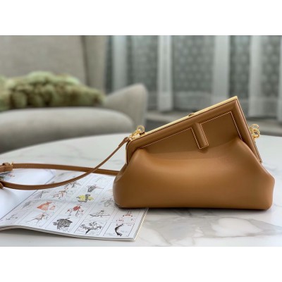 Fendi First Small Bag In Brown Nappa Leather TDBS25686