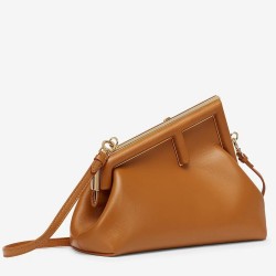 Fendi First Small Bag In Brown Nappa Leather TDBS25686