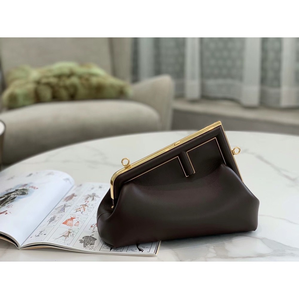 Fendi First Small Bag In Chocolate Nappa Leather TDBS25687