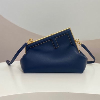 Fendi First Small Bag In Dark Blue Nappa Leather TDBS25688