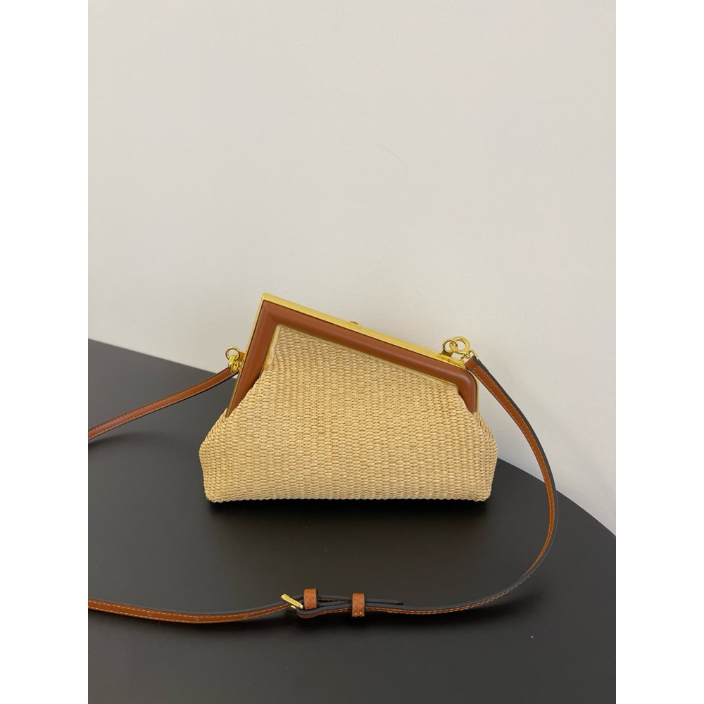 Fendi First Small Bag in Natural Raffia Straw  TDBS25691