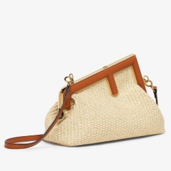 Fendi First Small Bag in Natural Raffia Straw  TDBS25691