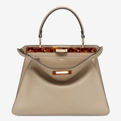 Fendi Grey Peekaboo ISeeU Medium Bag with Tortoiseshell TDBS25729