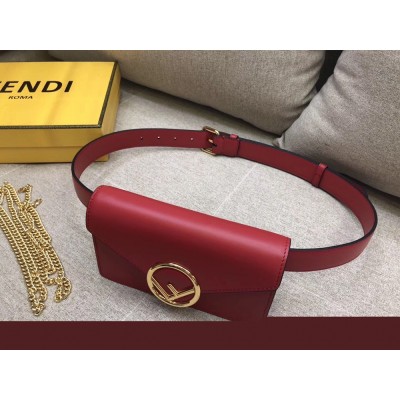 Fendi Kan I F Belt Bag In Red Calfskin TDBS25655