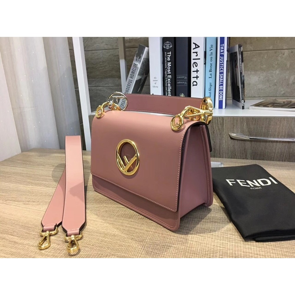 Fendi Kan I F Shoulder Bag In Pink Calfskin TDBS25752