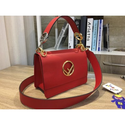 Fendi Kan I F Shoulder Bag In Red Calfskin TDBS25753