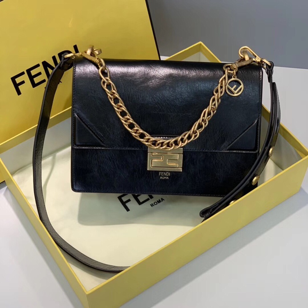 Fendi Kan U Bag In Black Glossy Lambskin TDBS25762