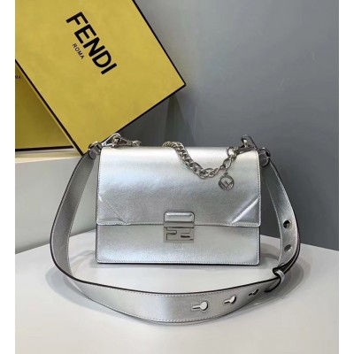 Fendi Kan U Bag In Mirror-effect Silver Leather TDBS25766