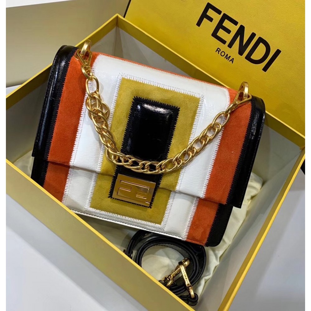 Fendi Kan U Bag In Multicolor Leather and Suede TDBS25767