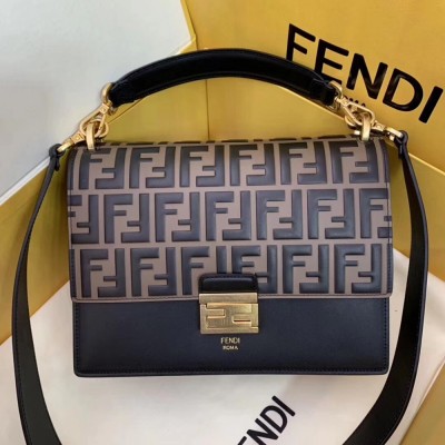 Fendi Kan U FF Flap Bag In Brick Red Calfskin TDBS25770