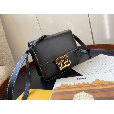 Fendi Karligraphy Bag In Black Calfskin Leather TDBS25784