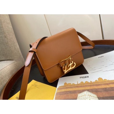 Fendi Karligraphy Bag In Brown Calfskin Leather TDBS25786