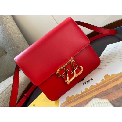 Fendi Karligraphy Bag In Red Calfskin Leather TDBS25788