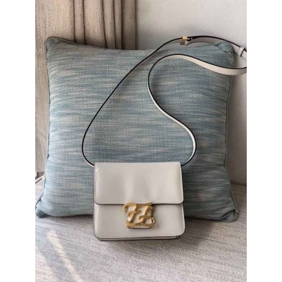 Fendi Karligraphy Bag In White Patent Leather TDBS25789