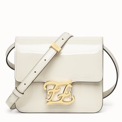 Fendi Karligraphy Bag In White Patent Leather TDBS25789