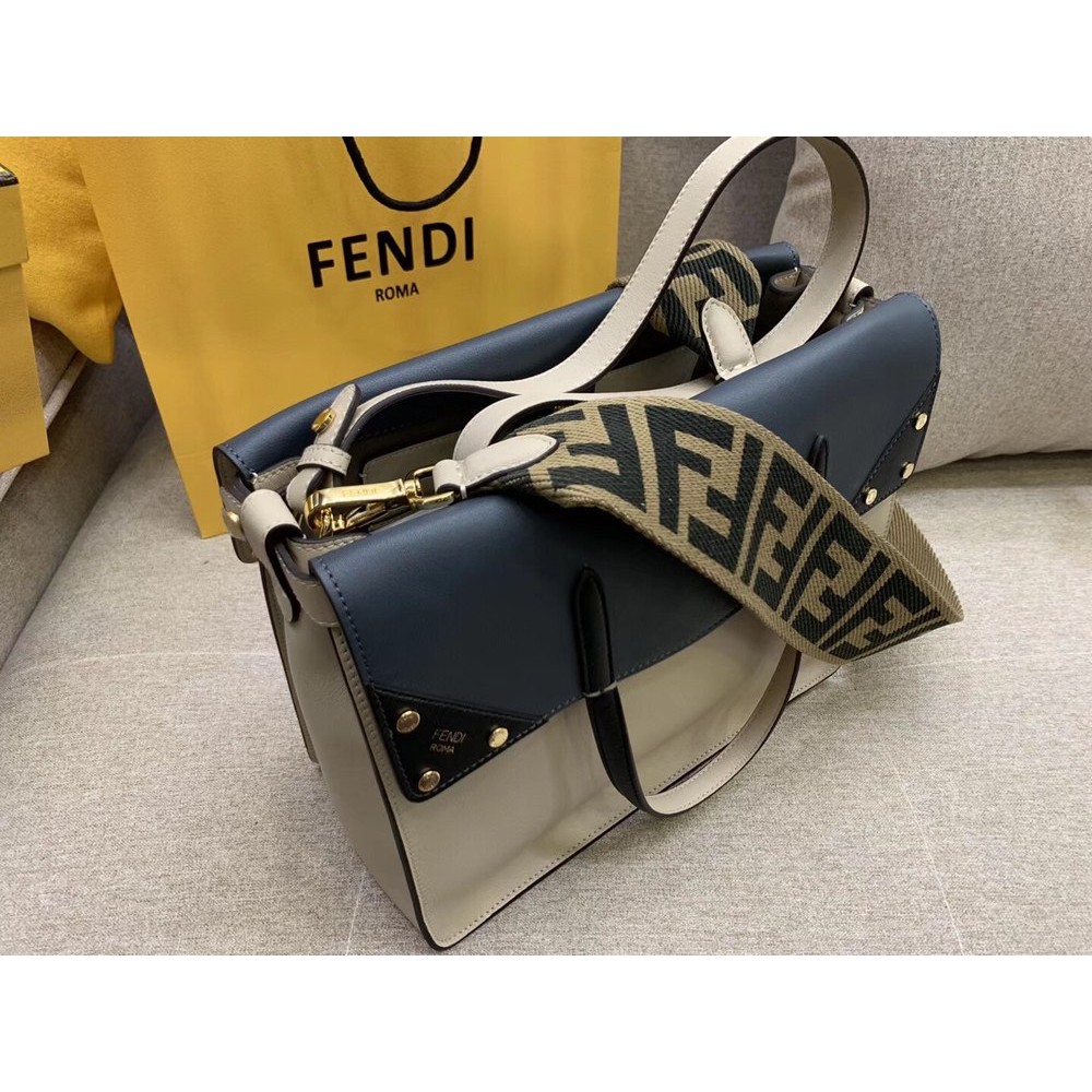 Fendi Large Flip Tote Bag In Beige Calfskin TDBS25905