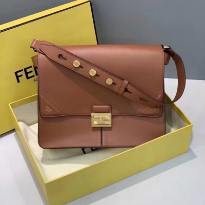 Fendi Large Kan U Bag In Brick Red Calfskin TDBS25773