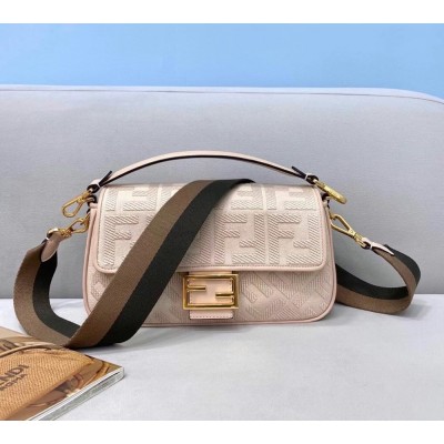 Fendi Medium Baguette Bag In Pink FF Canvas TDBS25630