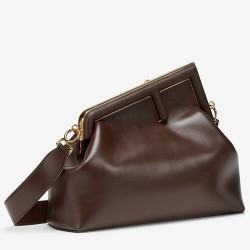 Fendi Medium First Bag In Chocolate Nappa Leather TDBS25699