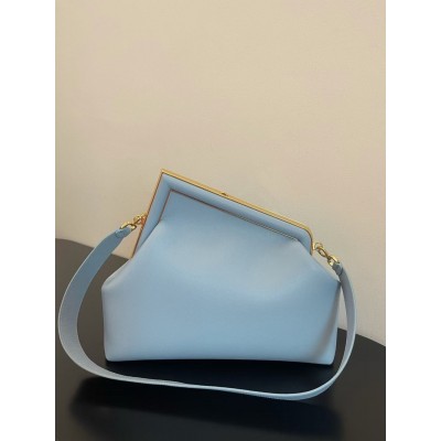 Fendi Medium First Bag In Light Blue Nappa Leather TDBS25701