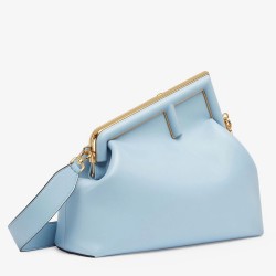 Fendi Medium First Bag In Light Blue Nappa Leather TDBS25701