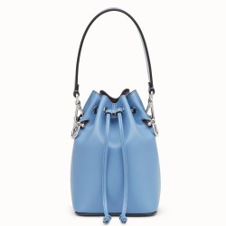 Fendi Mon Tresor Mini Bucket Bag In Blue Calfskin TDBS25924