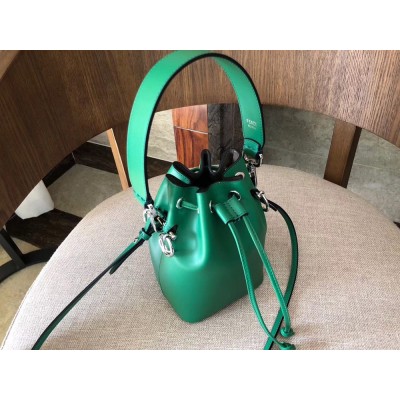 Fendi Mon Tresor Mini Bucket Bag In Green Calfskin TDBS25926