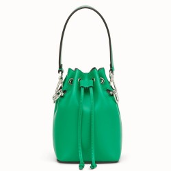 Fendi Mon Tresor Mini Bucket Bag In Green Calfskin TDBS25926