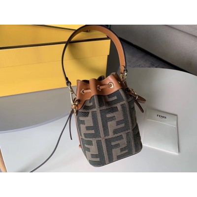 Fendi Mon Tresor Mini Bucket Bag In Green Denim TDBS25927