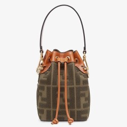 Fendi Mon Tresor Mini Bucket Bag In Green Denim TDBS25927